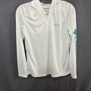 COLUMBIA Rapid Creek Omni-Shade White Hoodie Shirt Size M/M